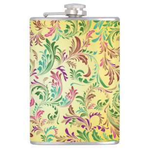 Branches Pattern Design-444555 Hip Flask