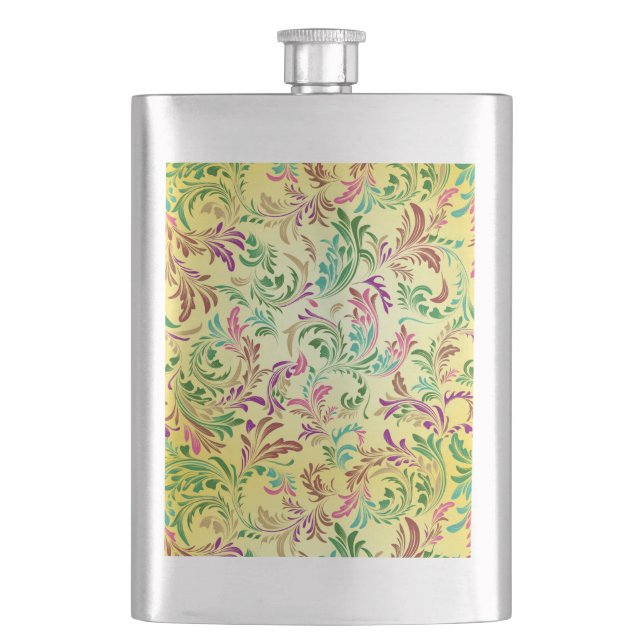 Branches Pattern Design-444555 Hip Flask (Front)