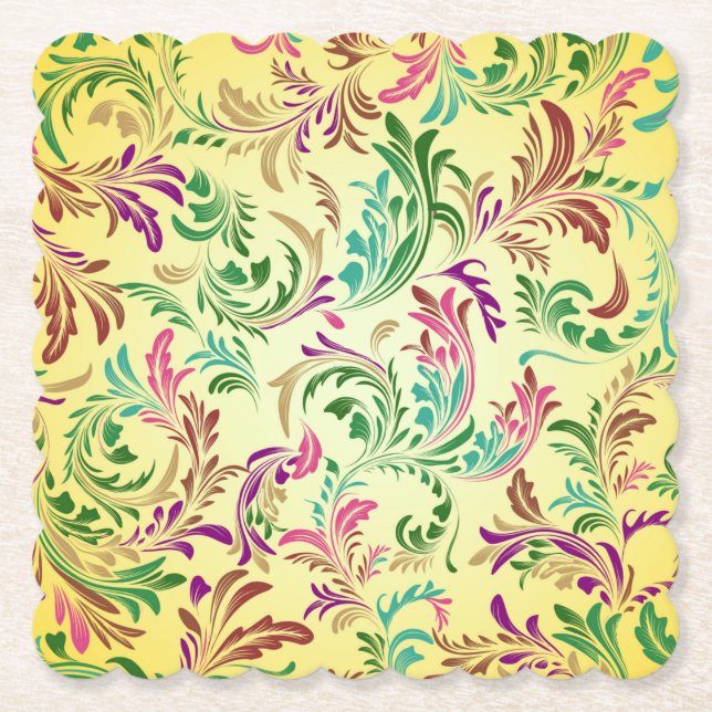 Branches Pattern Design-444555 Paper Coaster (Front)