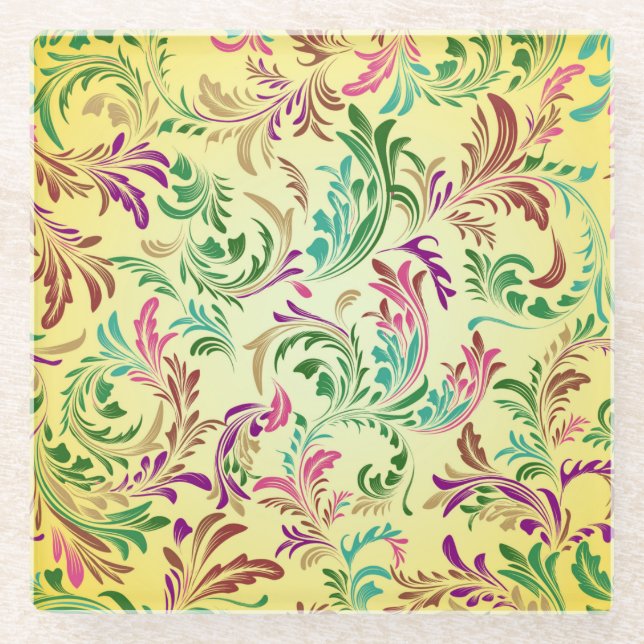 Branches Pattern Design-78466 Glass Coaster (Front)