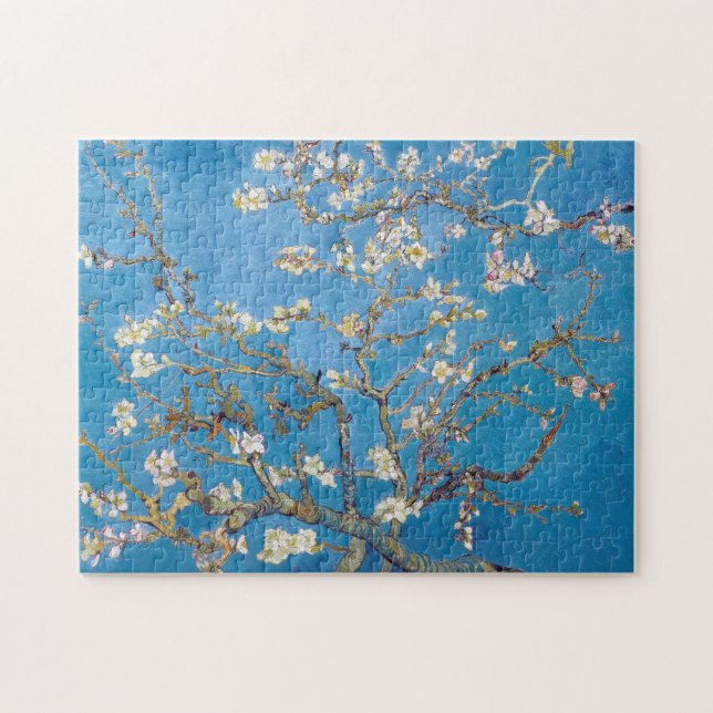 Branches with Almond Blossom Van Gogh blue vibrant Jigsaw Puzzle (Horizontal)
