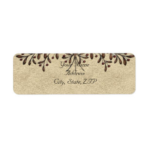 Branches with Red Olives Wedding Return Address Label