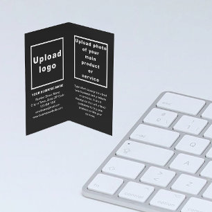 Brand and Product on Black Folded Business Card