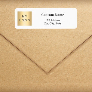 Brand colour business logo return address label