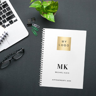 Brand colour monogram initials business notebook