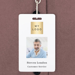 Brand colour photo name QR code business logo ID Badge