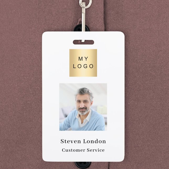 Brand colour photo name QR code business logo ID Badge (Creator Uploaded)