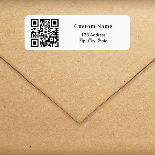 Brand colour QR code business return address Label
