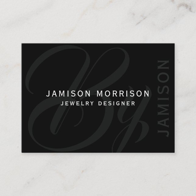 Brand Name Black White Business Professional Art Business Card (Front)
