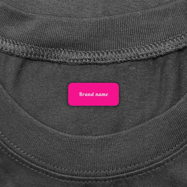 Brand Name on Pink Rectangle Clothing Label (Pink rectangle clothing label with your brand name)