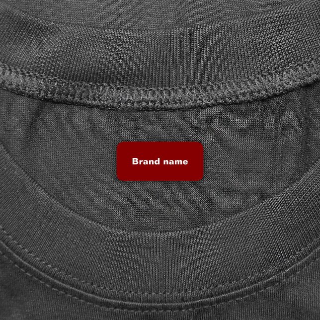 Brand Name On Red Rectangle Clothing Labels (Red rectangle clothing label with your brand name)