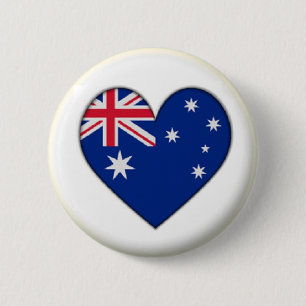 BRAND NEW!! - AUSTRALIA HEART PIN BACK BADGE