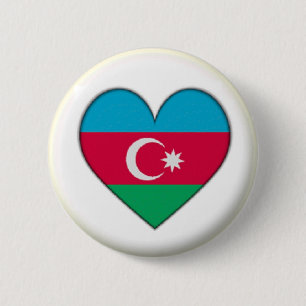 BRAND NEW!! - AZERBAIJAN HEART PIN BACK BADGE