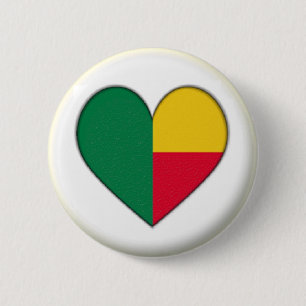 BRAND NEW!! - BENIN HEART PIN BACK BADGE