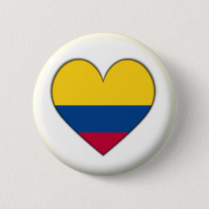BRAND NEW!! - COLOMBIA HEART PIN BACK BADGE