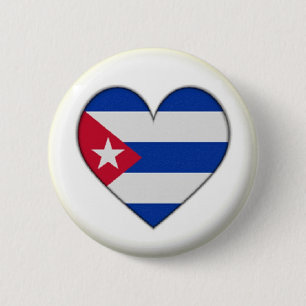 BRAND NEW!! - CUBA HEART PIN BACK BADGE