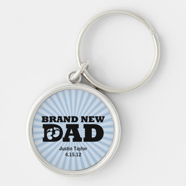 Brand New Dad Personalised Keychain (Front)