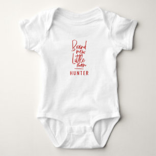 Brand new little man hand drawn baby boy bodysuit
