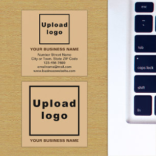 Brand on Light Brown Square Business Card