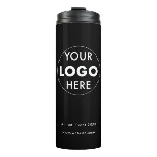 Brand on the Go: Black Custom Logo  Thermal Tumbler