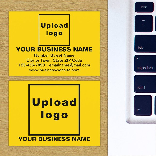 Brand on Yellow Business Card (The front and back of the yellow business card with your brand)