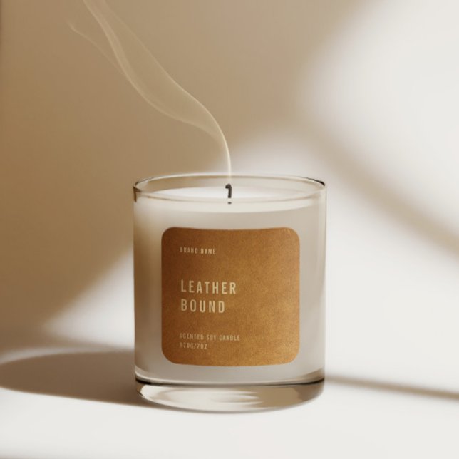 Brand & Scent Brown Suede Leather Candle Label (Creator Uploaded)