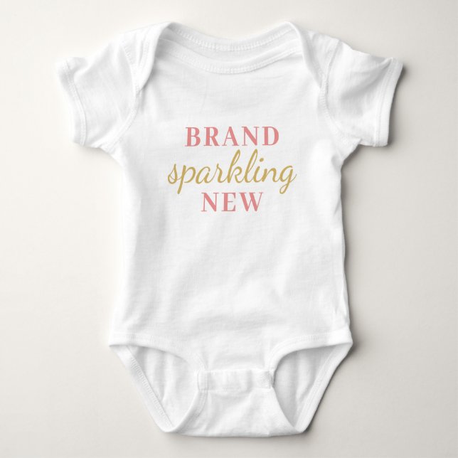 “Brand Sparkling New” baby bodysuit (Front)