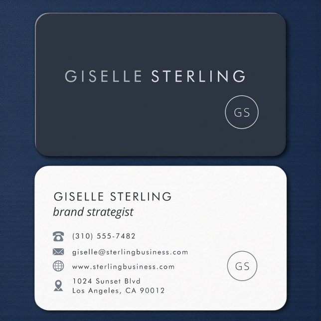 Brand Strategist Navy Blue Professional Business Card (Creator Uploaded)