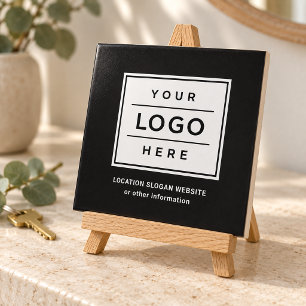 Branded Black Business Logo Decorative Ceramic Tile