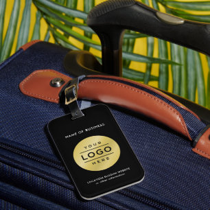 Branded Black Business Logo Travel Luggage Tag