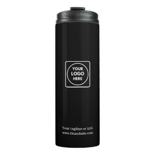 Branded Black Custom Corporate Business Logo Thermal Tumbler