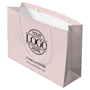 Branded Blush Pink Business Logo Promotional Large Gift Bag