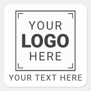Branded Brand Logo and Text Square Sticker