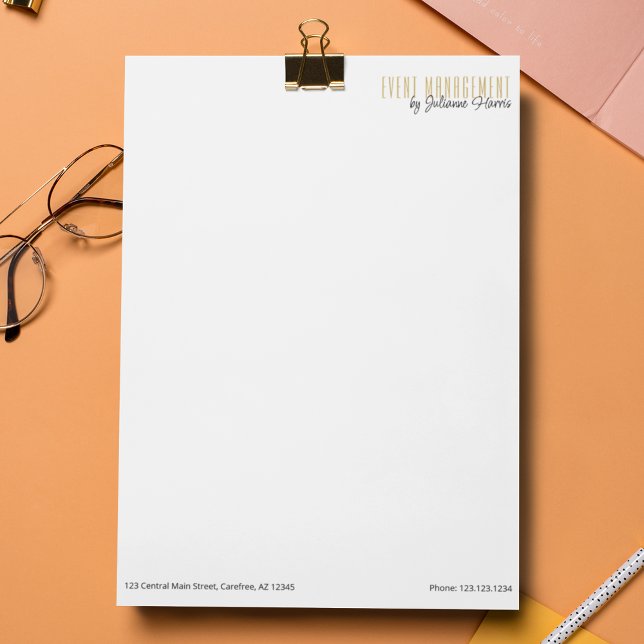 Branded Business Event Planning Custom Letterhead (Creator Uploaded)