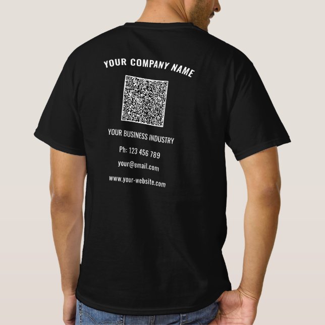 Branded Business Logo and QR Code T-Shirt Template (Back)