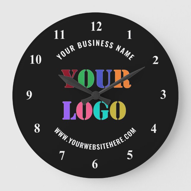 Branded Business Logo and Text Clock Example (Front)