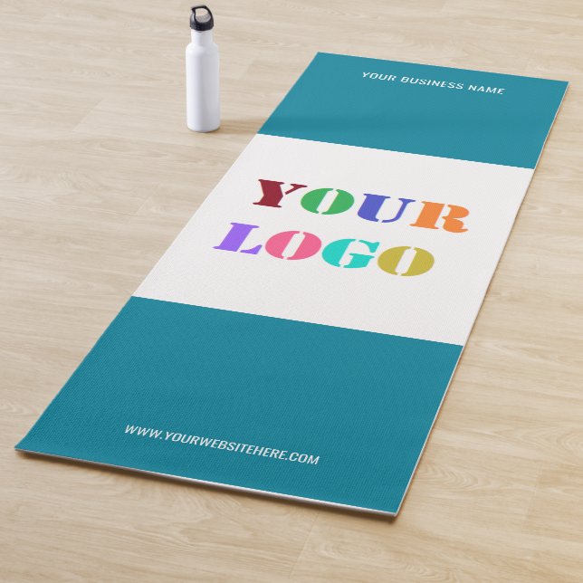 Branded Business Logo Custom Text Yoga Mat Example (In Situ)