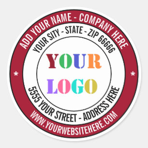 Branded Business Logo Info Address Labels Example