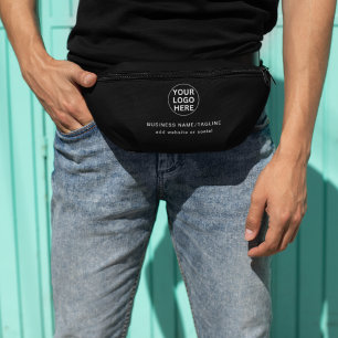 Branded Business Logo l Black & White Promotion Bum Bags