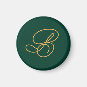 Branded Business Logo Monogram Initial Green Magnet