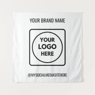 Branded Business Logo Text Promotional Wall Design Tapestry