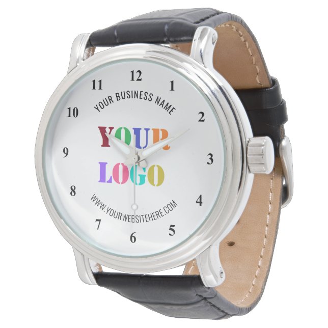 Branded Business Logo Watch Example Custom Text (Angled)