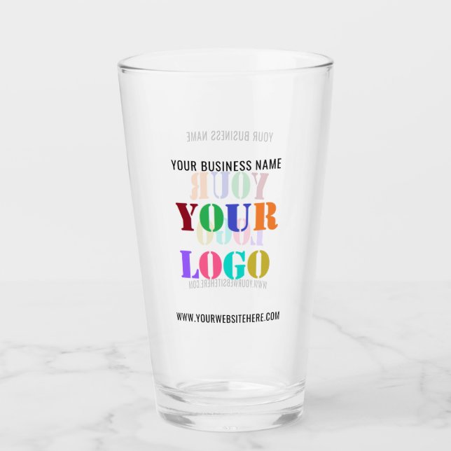 Branded Business Promotional Beer Glass Example (Front)