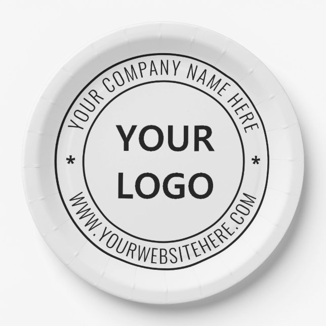 Branded Business Promotional Paper Plates Example (Front)