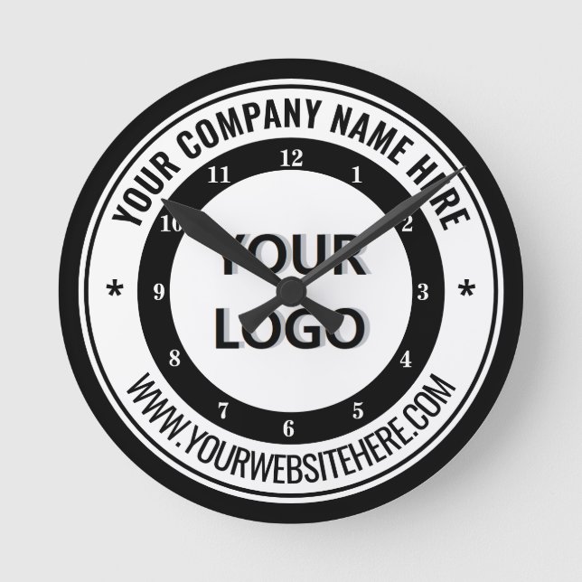 Branded Clock Upload Your Logo Add Text Name Info (Front)