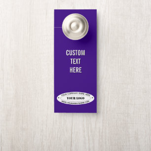 Branded Company Logo and Text Door Hanger Example