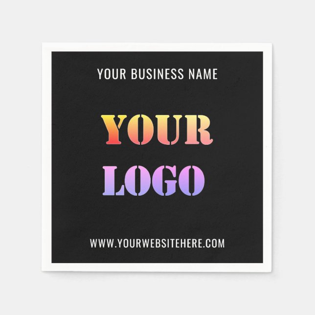 Branded Company Logo and Text Napkins Example (Front)