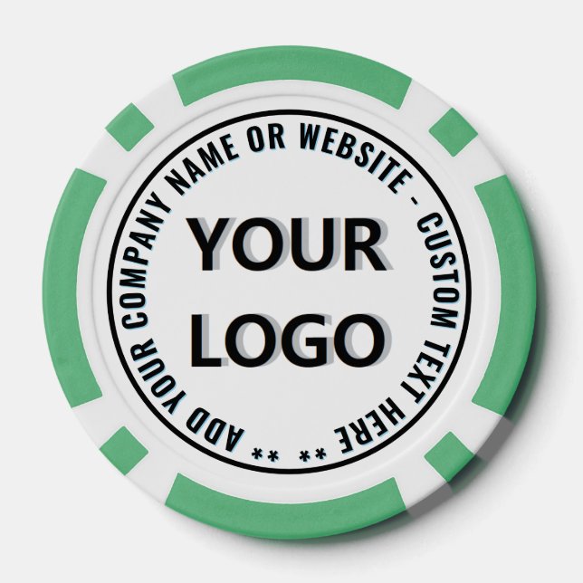 Branded Company Logo and Text Poker Chips Example (Back)