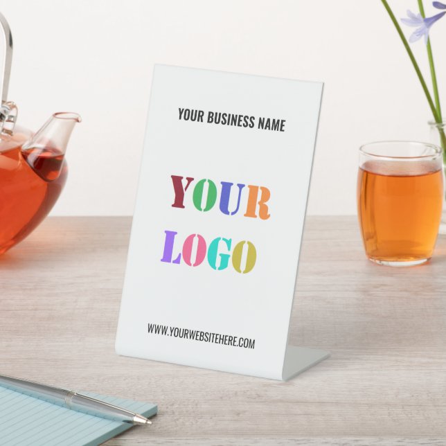 Branded Company Logo Name Pedestal Sign Example (In SItu)
