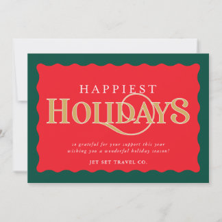BRANDED CORPORATE BUSINESS christmas red green Holiday Card